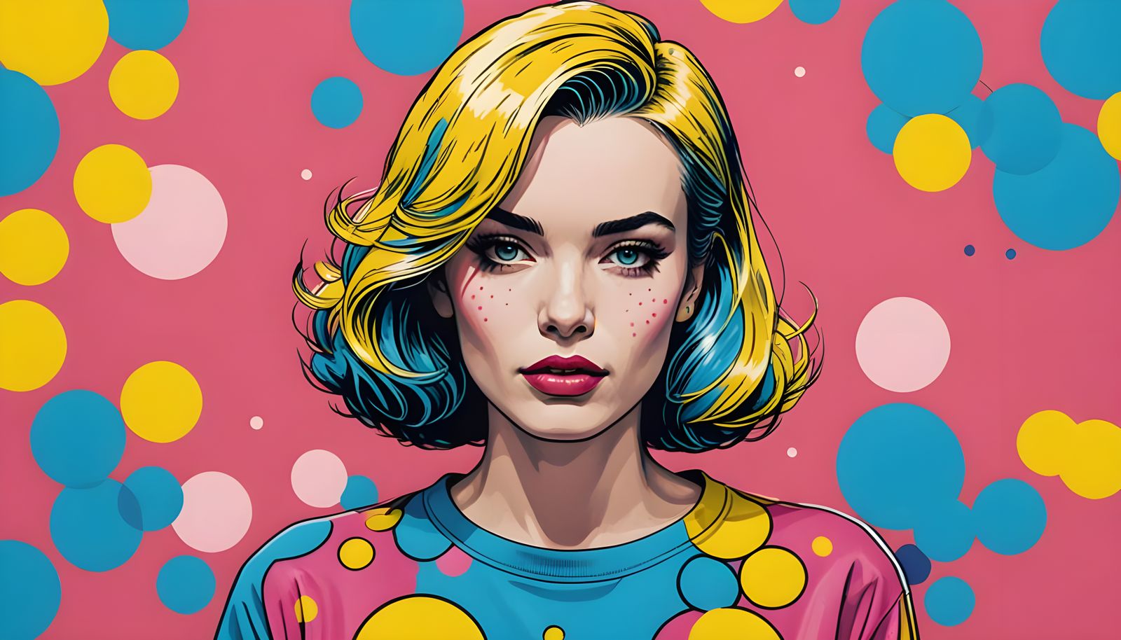 Bold Pop Art Woman with Hubba Bubba T-Shirt