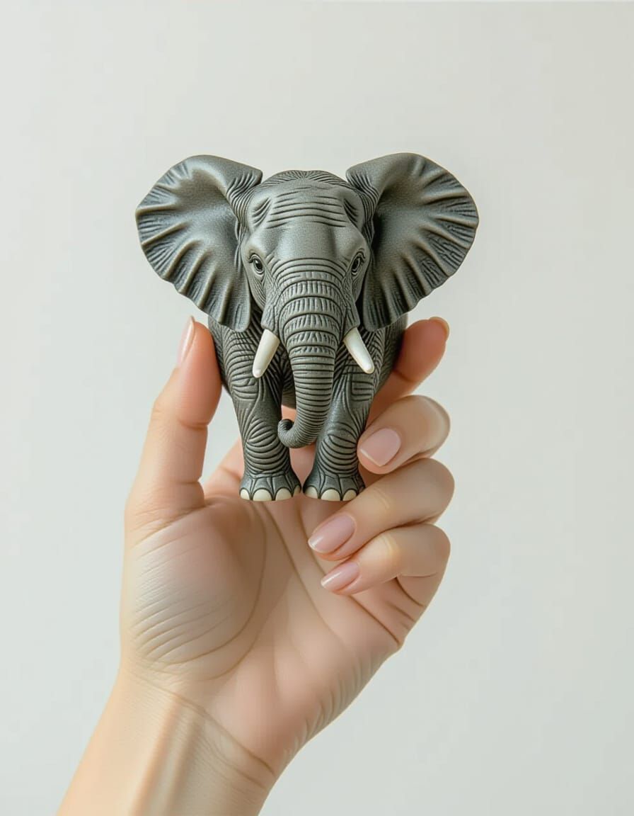 Miniature Elephant in Luxury Photo Style