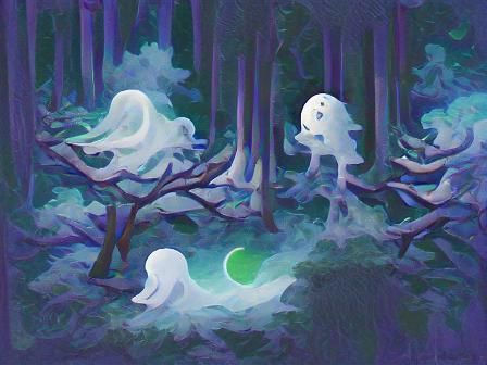 Ethereal Forest Under Pale Moonlight