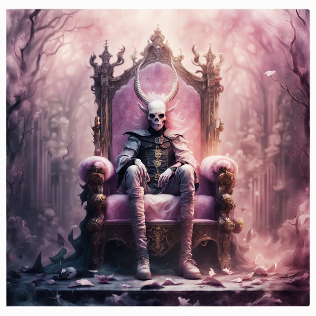 Satan in Pastel Hues, a Tim Burton-Inspired Masterpiece