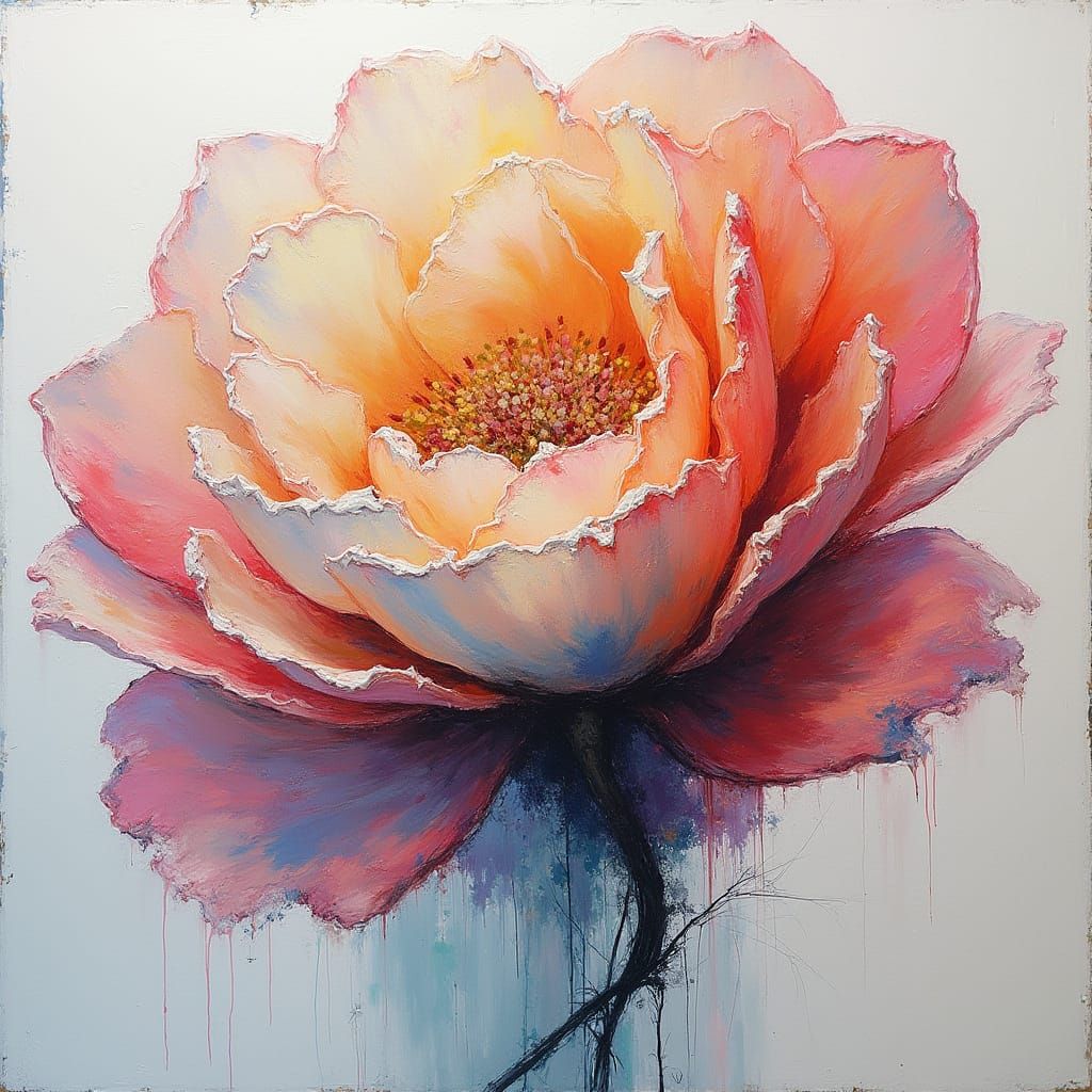 Ethereal Bloom: An Abstract Expressionist Portrait