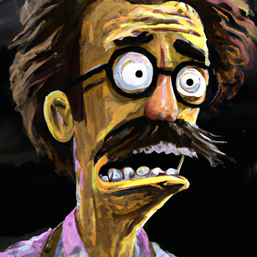 Horror Ned Flanders: Dark Fantasy Illustration