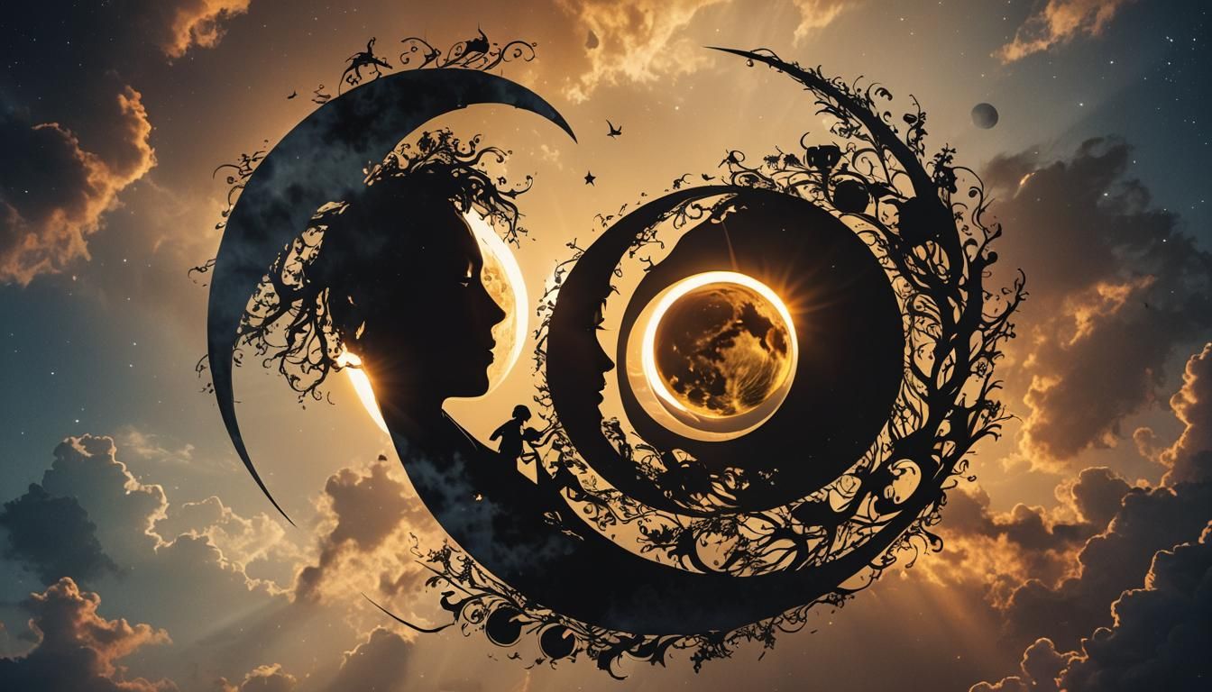 Yin Yang Solar Eclipse Fantasy Art