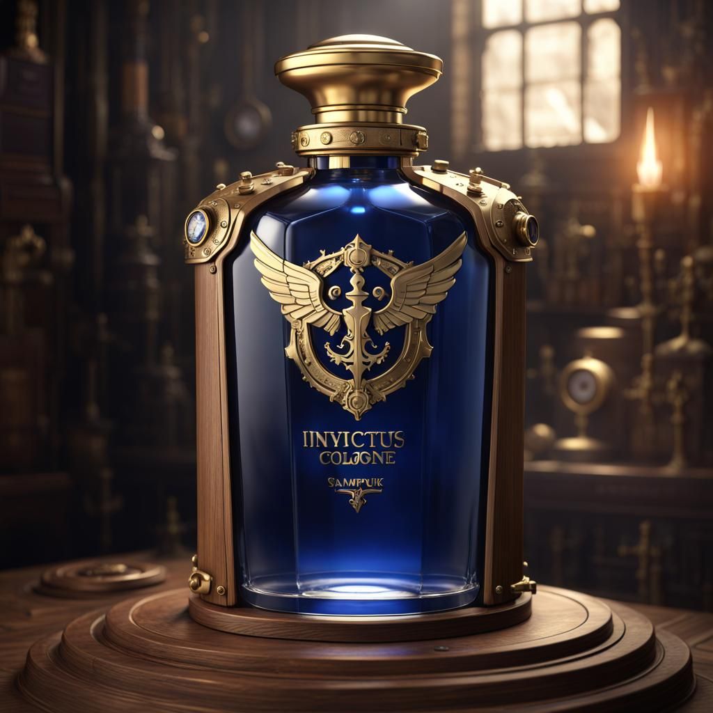 Steampunk Cologne Bottle with Gold Accents