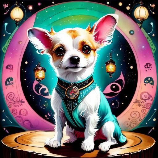 Jack Russell Terrier in Pop Surrealism Style