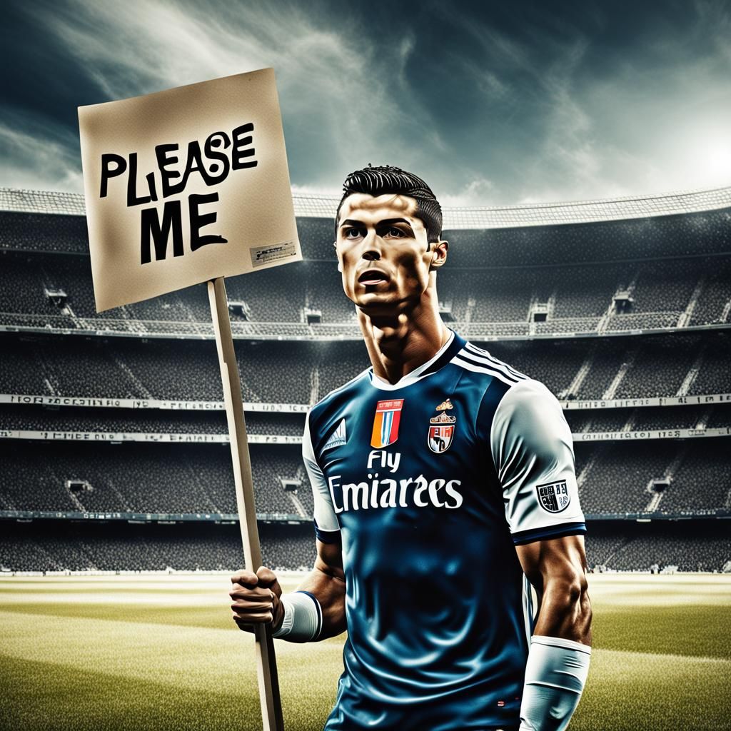 Cristiano Ronaldo Asks for Likes in Hyperrealistic Image