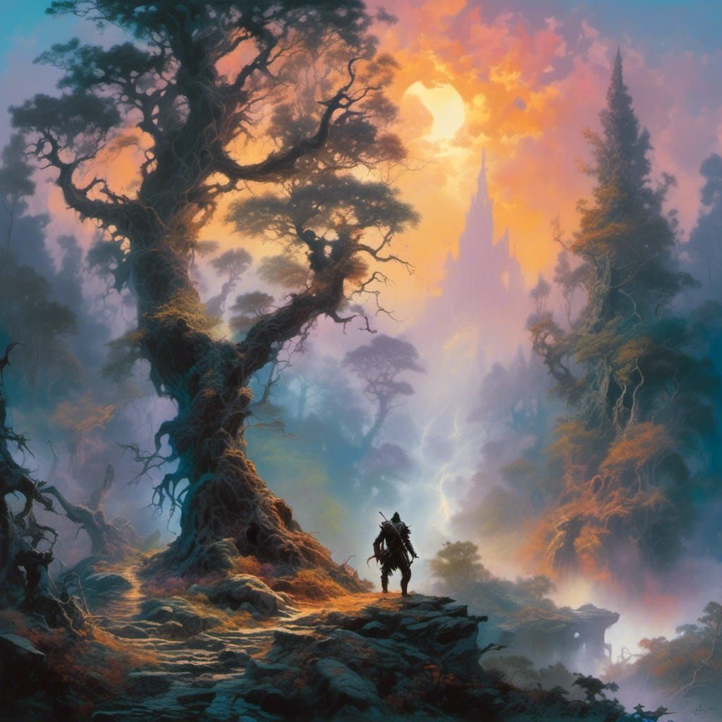 Mystical Forest Entrance in Fantasy Art Style