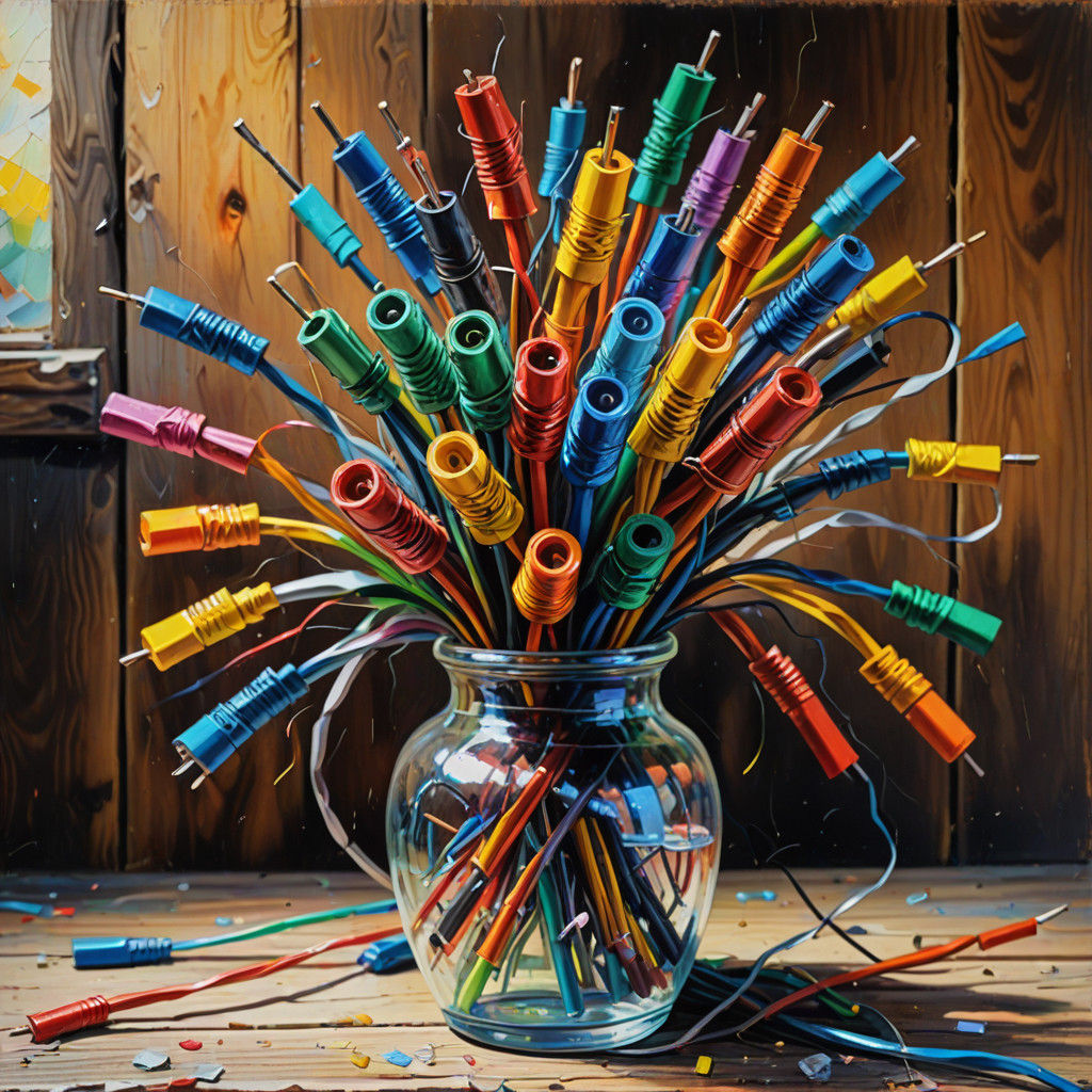 Vibrant Electrical Bouquet in Old Masters Style