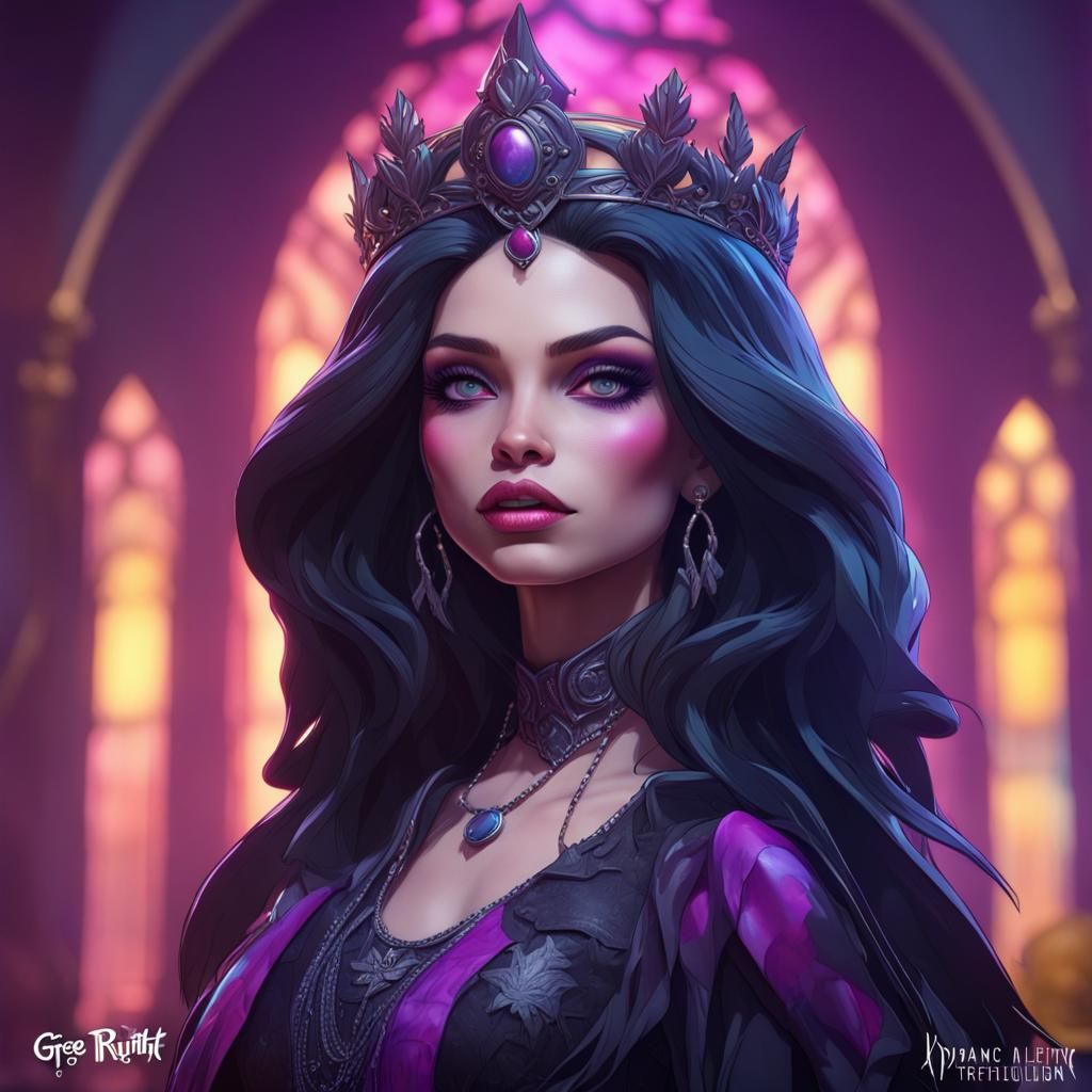 Raven Queen: 80s Dark Fantasy Portrait