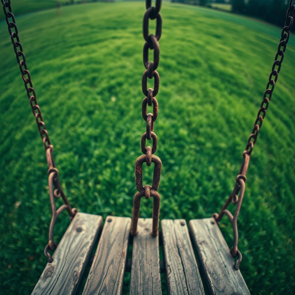 Hyperrealistic Panoramic View from a High Swing
