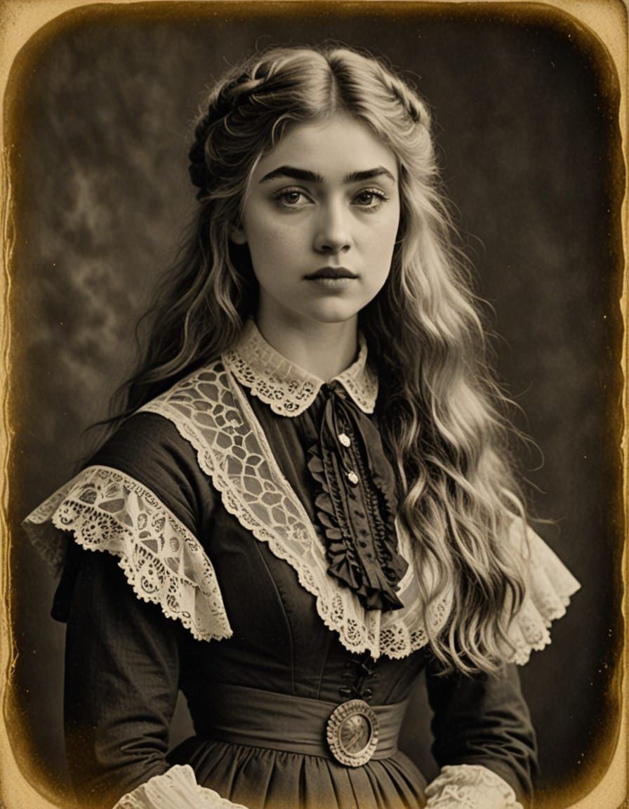 Vintage Pictorialist Portrait of a Young Woman