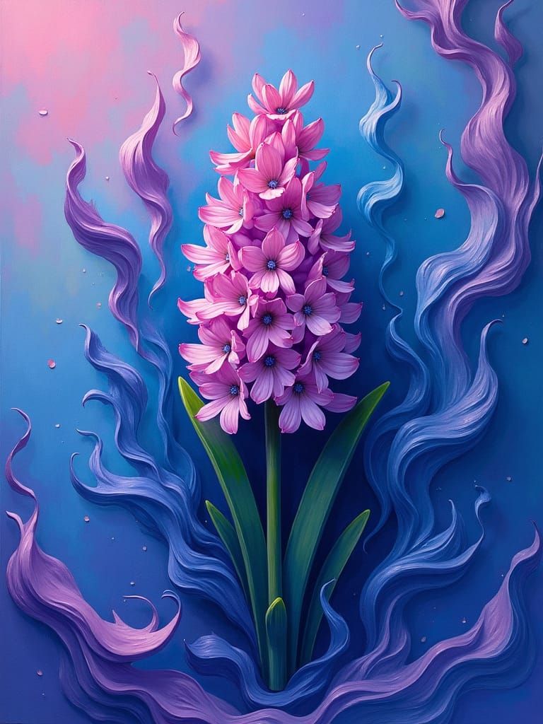 Hyacinth in Pop Art Iridescent Explosion