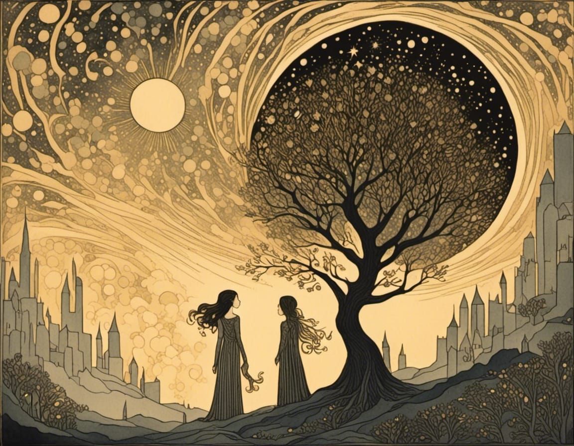 Lyra and Her Daemon Walk Into the Sky