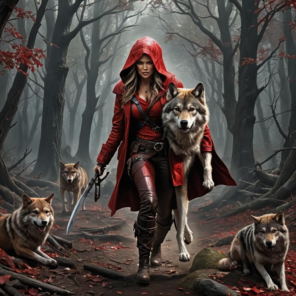 Khloe Kardashian as Red Riding Hood in Leather
