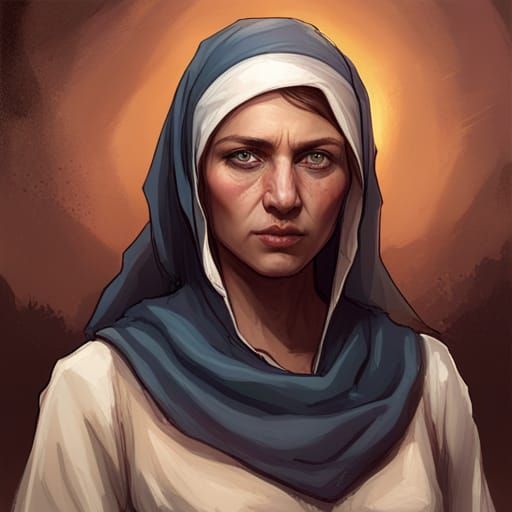 Medieval Arab Woman Portrait in Digital Art Style