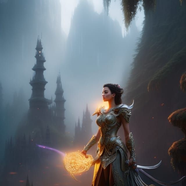 Ethereal Fantasy Mage in Hyperdetailed Style