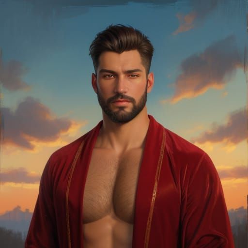 Warm Portrait in Expressionist Oil Painting Style