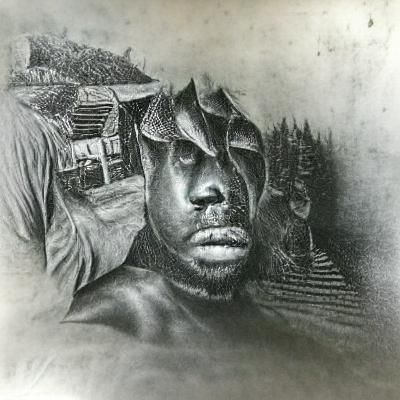Hyperdetailed Charcoal Drawing for Album Cover