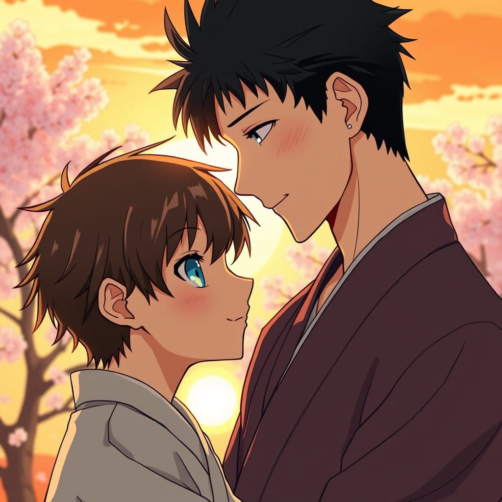 Gojo and Geto Share a Tender Moment at Sunset