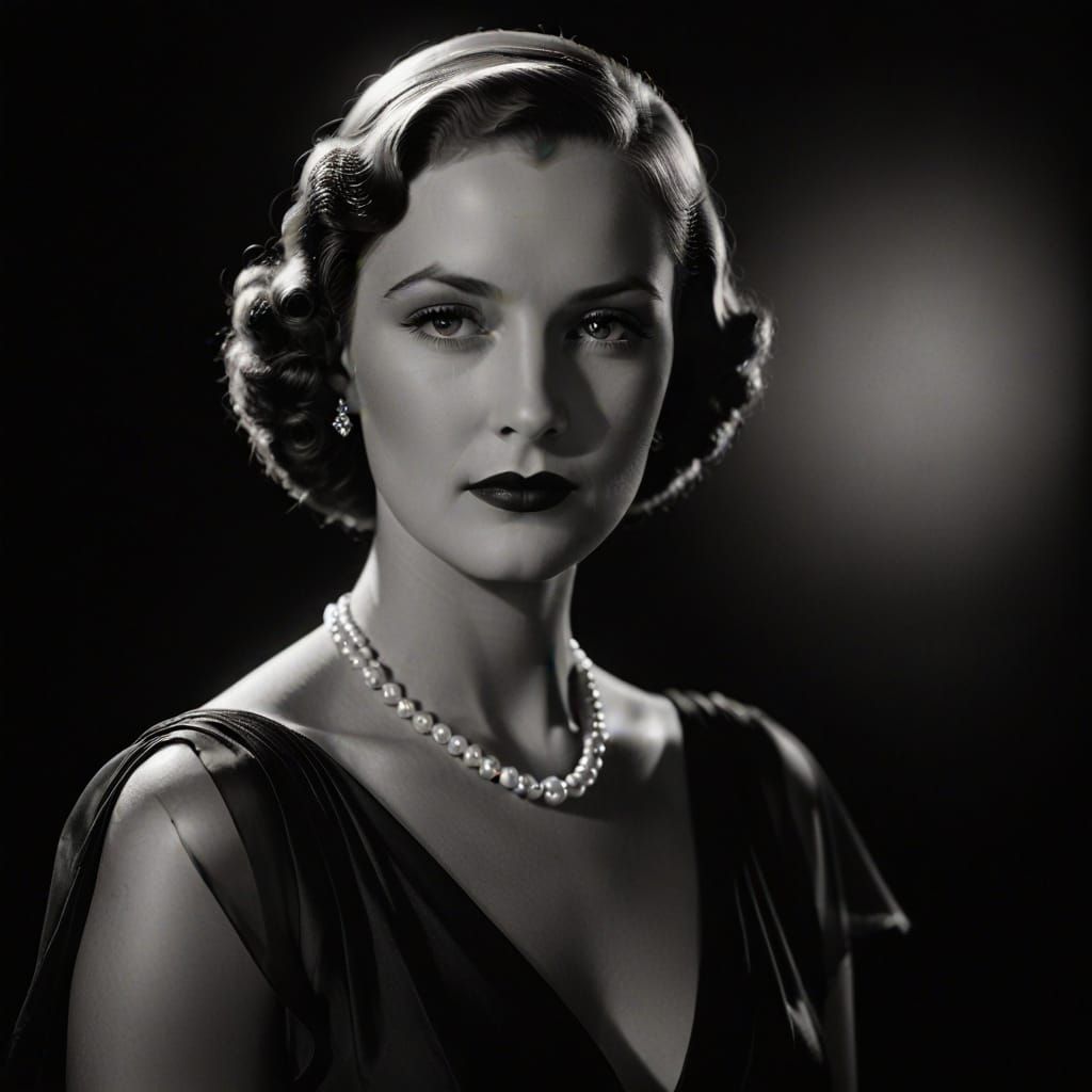 Glamorous Woman in 1930s Hollywood Style