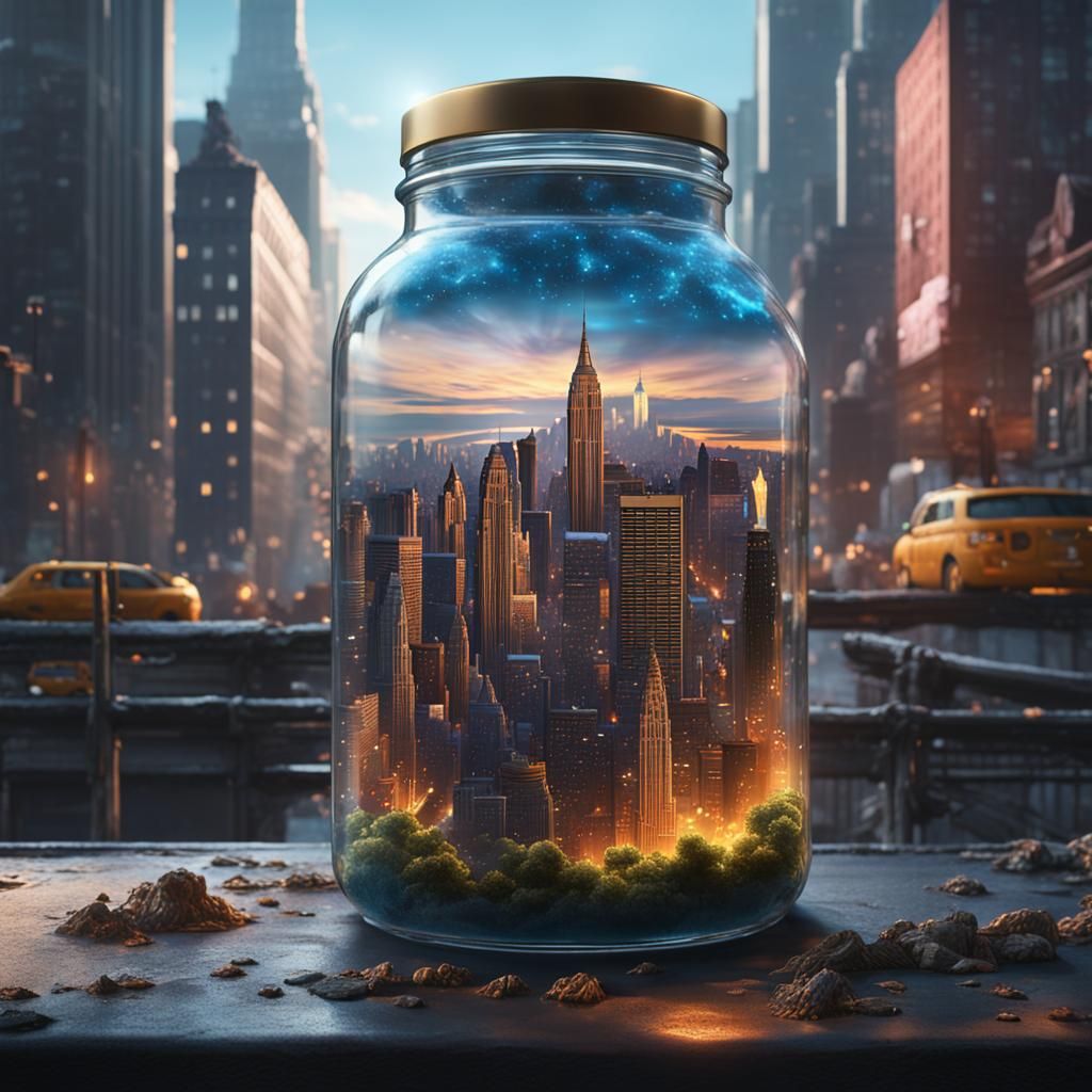 New York City in a Jar: Detailed Matte Painting