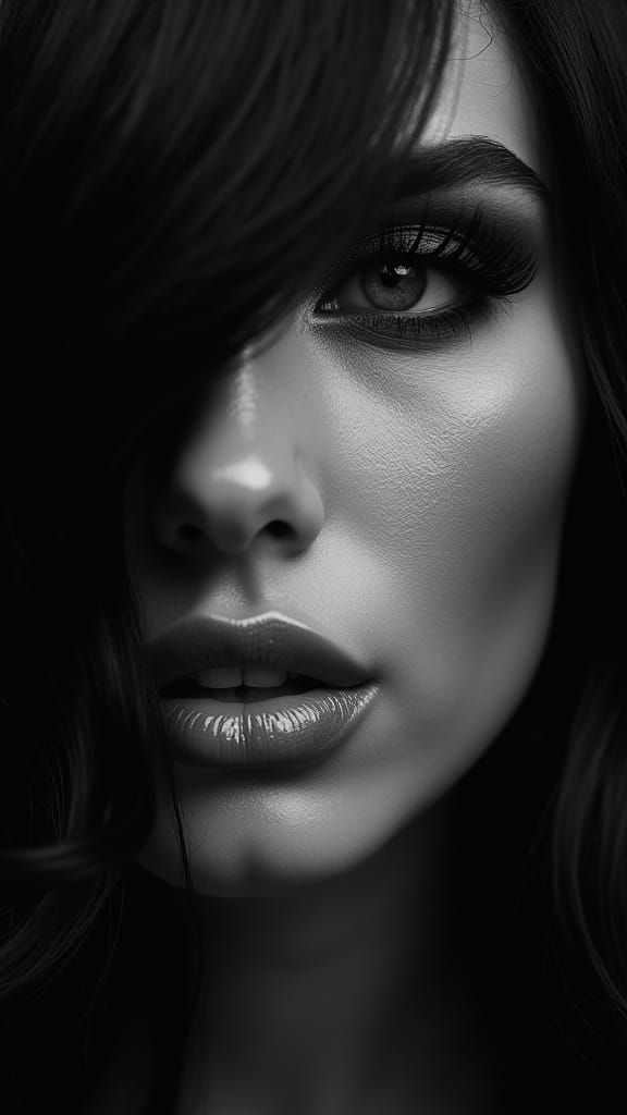 Monochrome Beauty: A Hyperrealistic Editorial Portrait