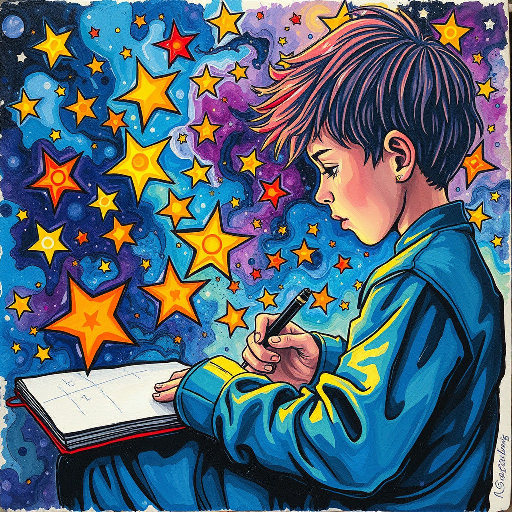 Psychedelic Stars Come to Life as Impasto Painting