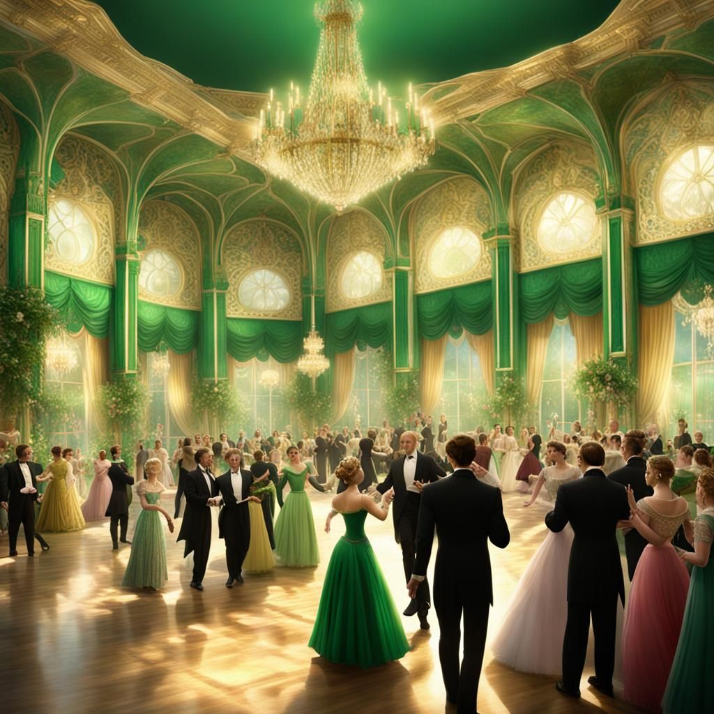 Princess's Emerald Ball: A Detailed Matte Painting