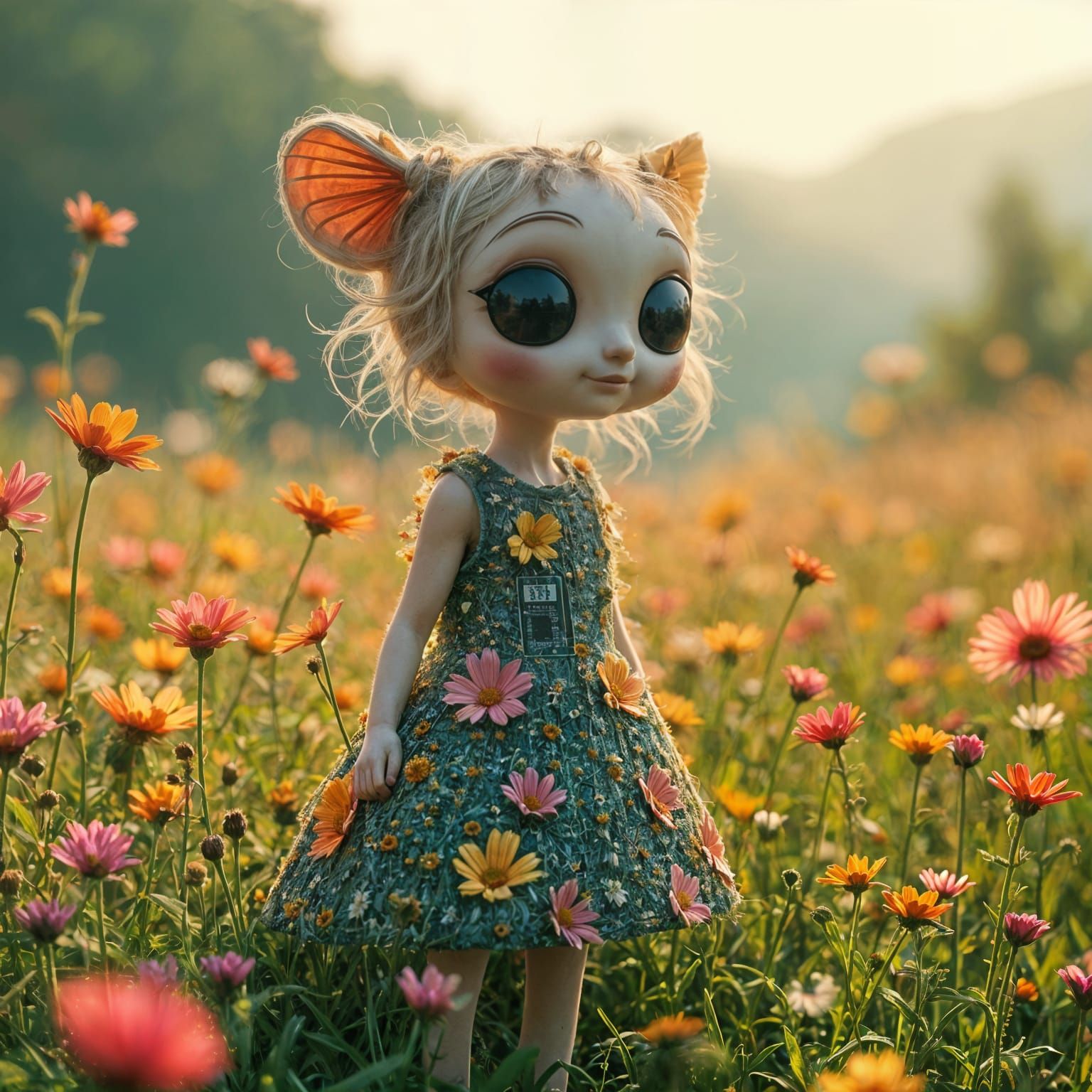 Motherboard in Meadow as Delicate Digital Painting