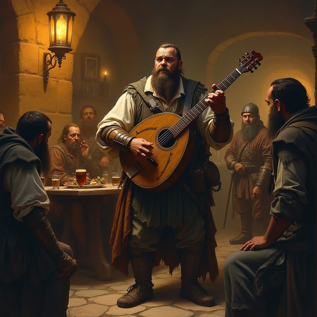 Medieval Minstrels and Warriors Gather at Cozy Timber Tavern