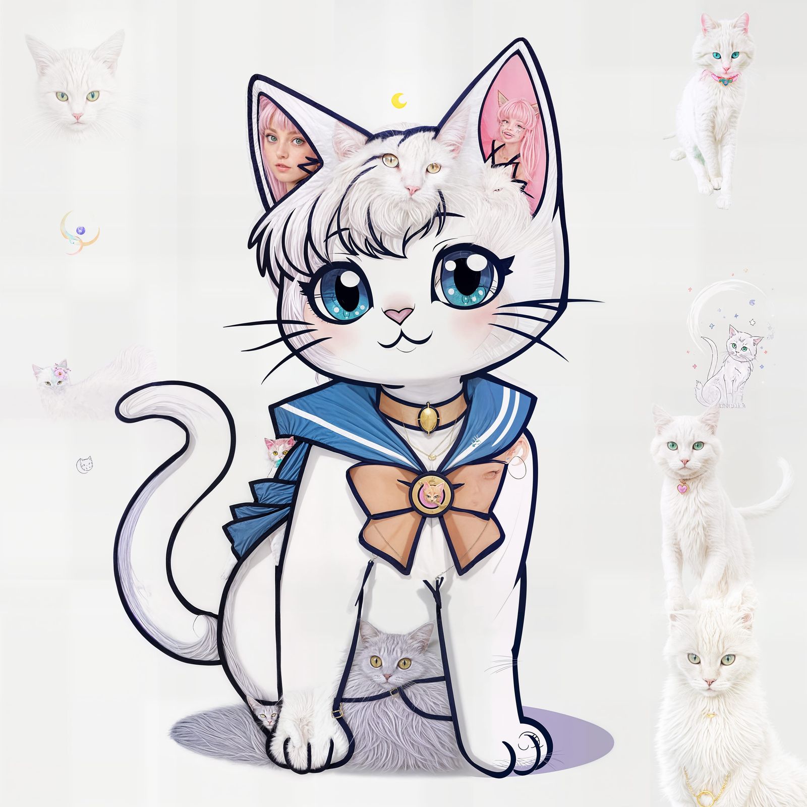 Luna Cat as Sailor Moon Anime Character