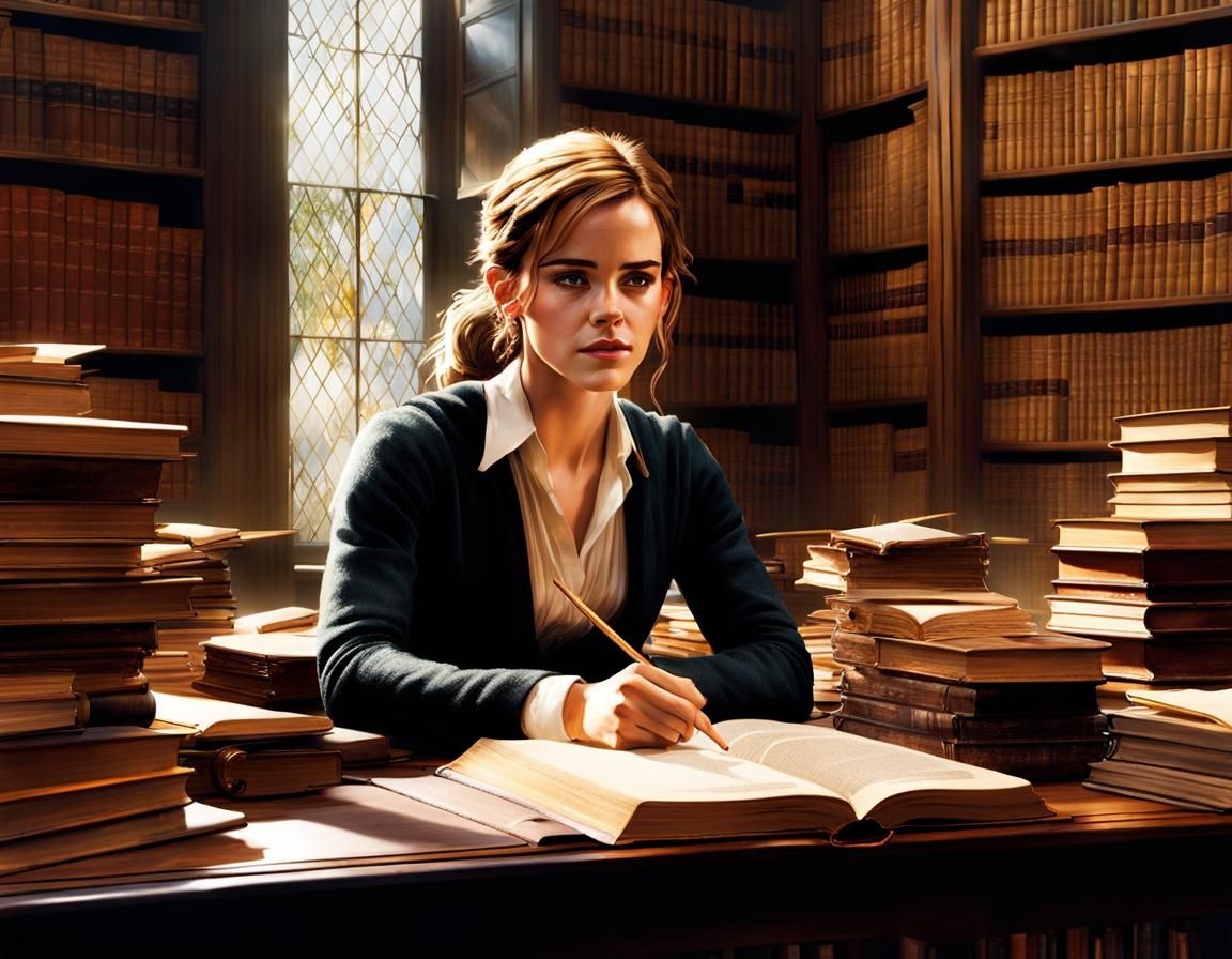 Hermione working