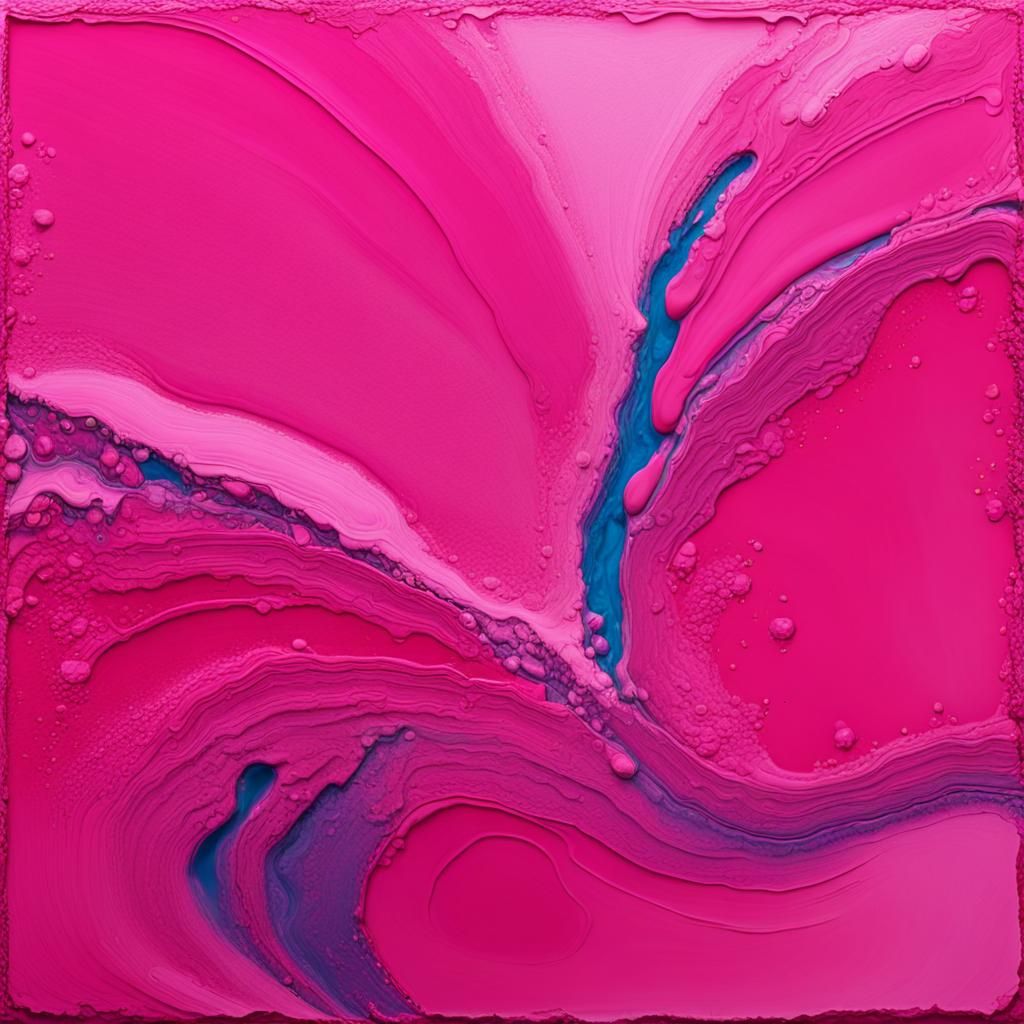 Vibrant Pink Abstract Art with Expressive Brushstrokes