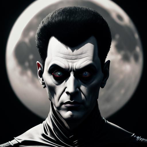 Klaus Nomi Moon Head Hyperrealistic HDR Image