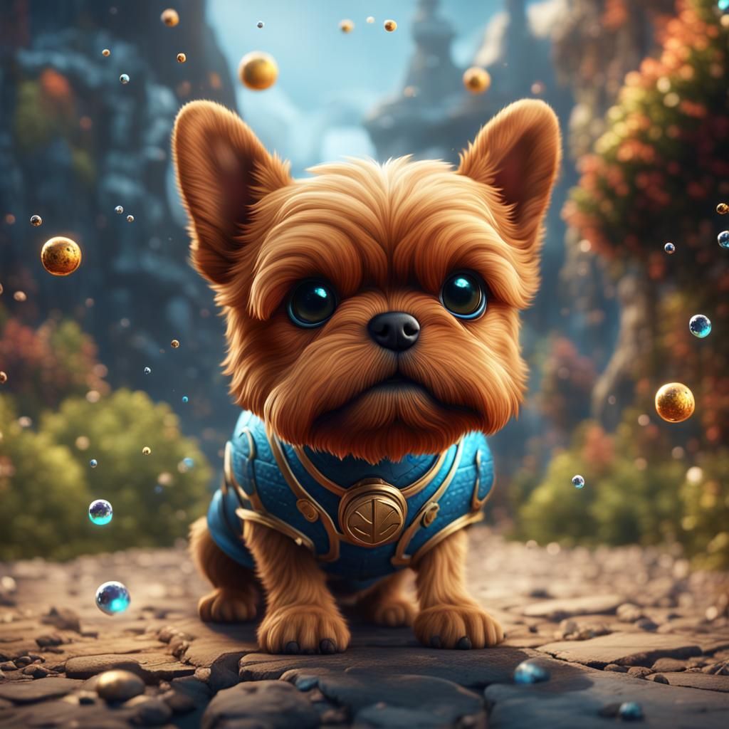 Cute Ball-Shaped Dog: Fantasy Concept Art