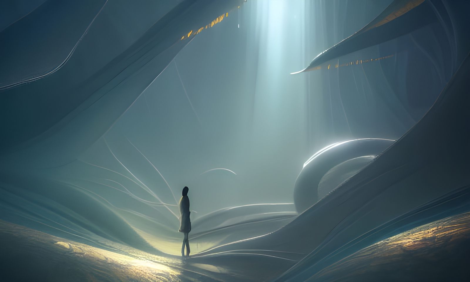 Ethereal Fantasy Underground Scene in Digital Painting Style