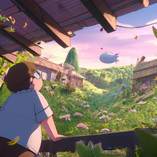 Peter Griffin in Studio Ghibli Anime Style