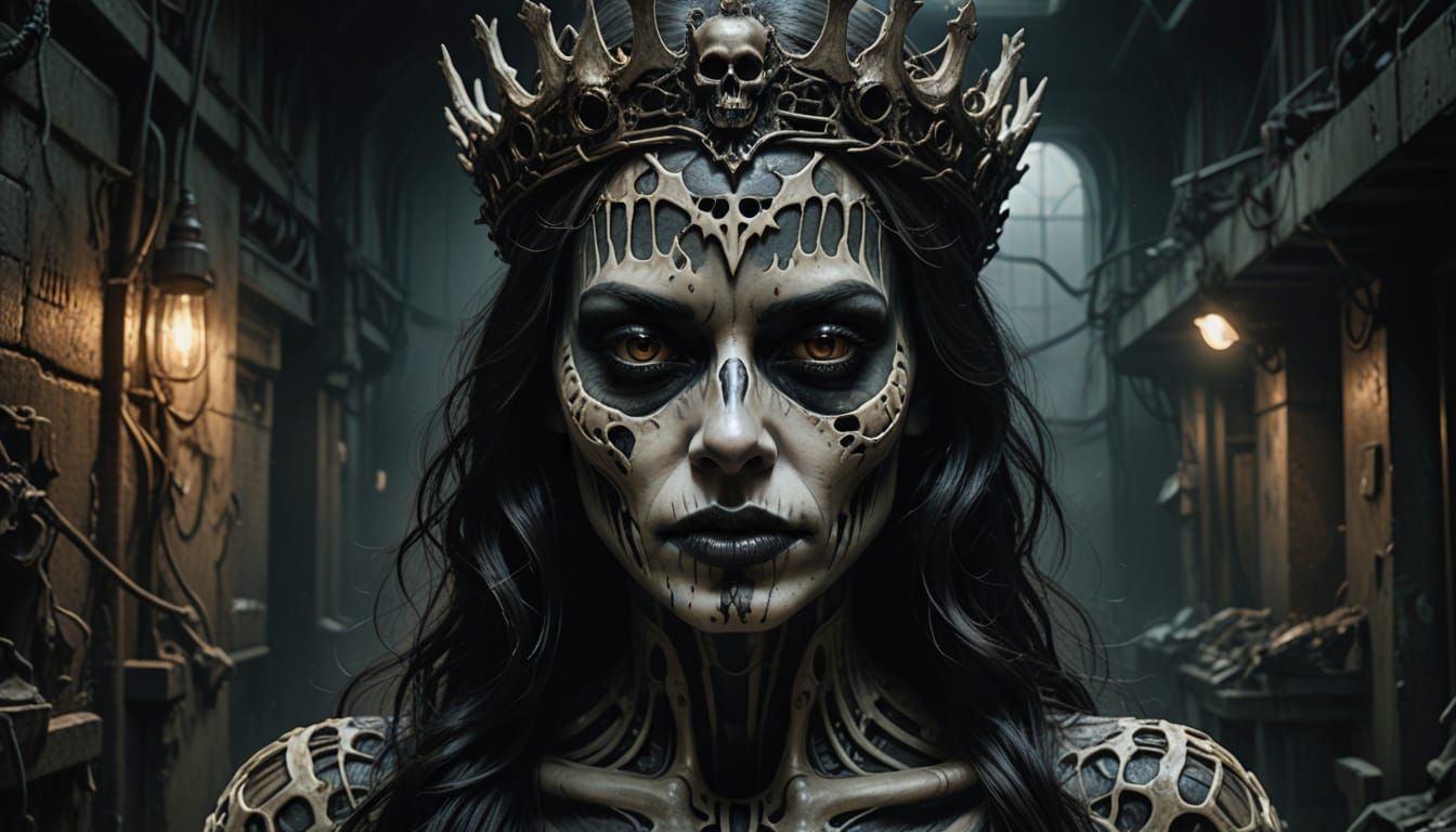 Disturbing Beauty: A Dark, Hyper-Realistic Portrait in Cyber...