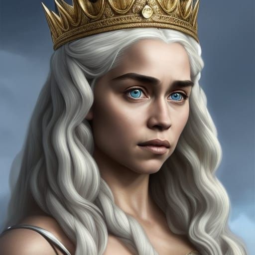 Daenerys Targaryen wearing a crown 👑