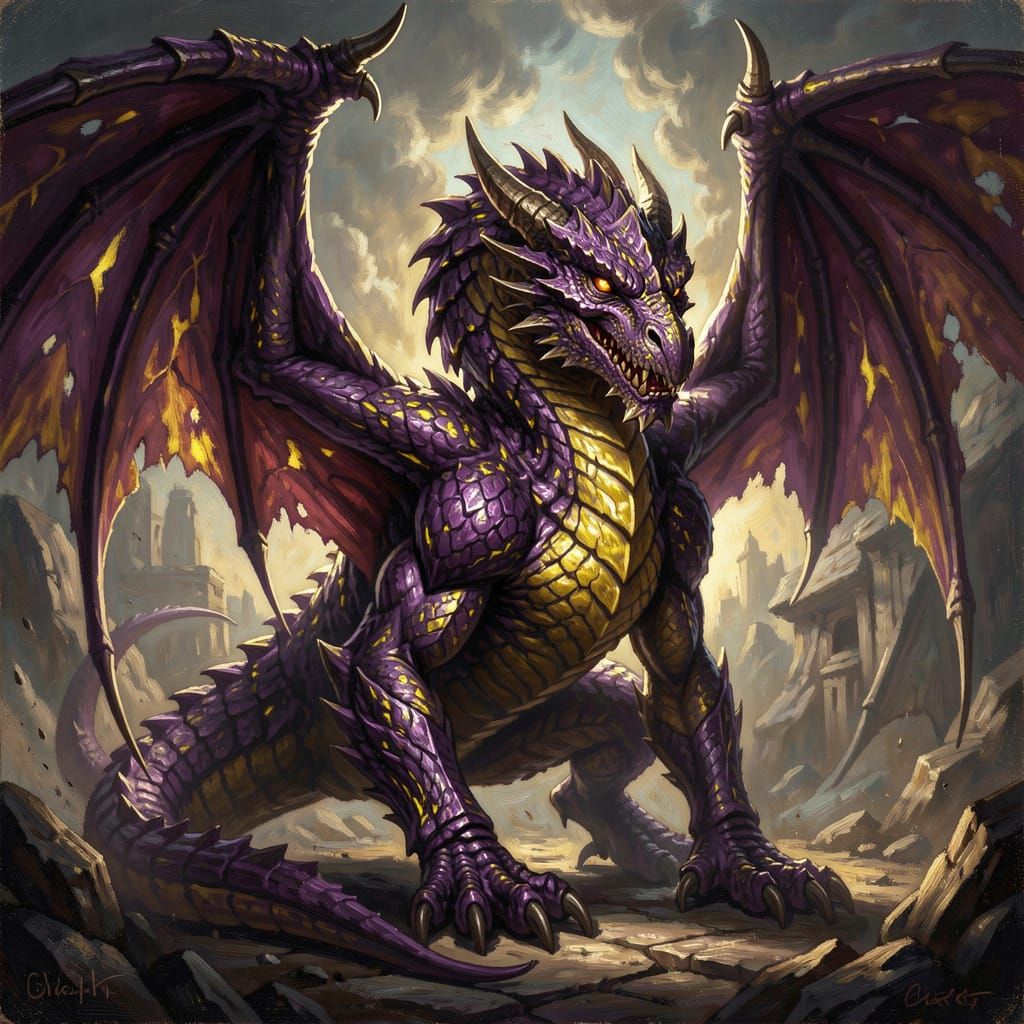 Fearsome Dragon in Dark Fantasy Concept Art Style