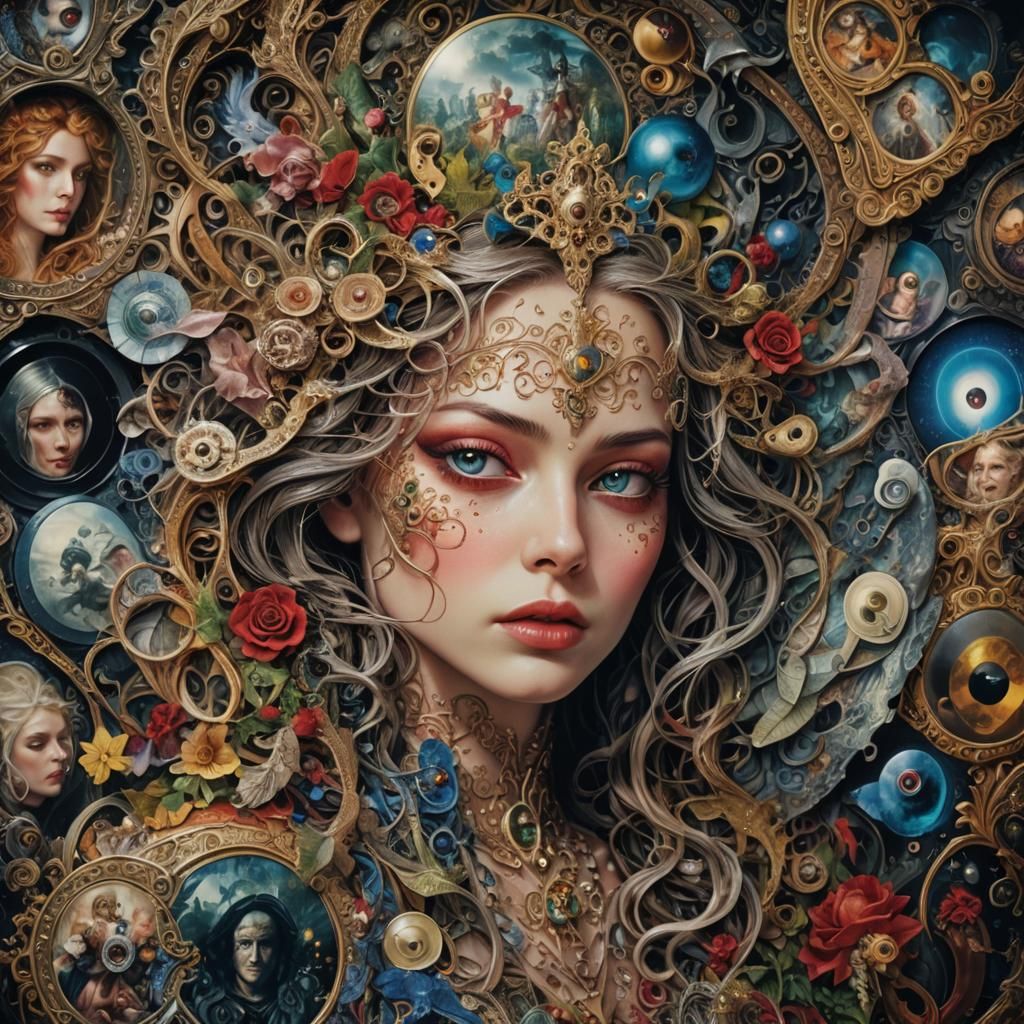 Surreal Hyperdetailed Portrait: Maximalist Digital Matte Pai...
