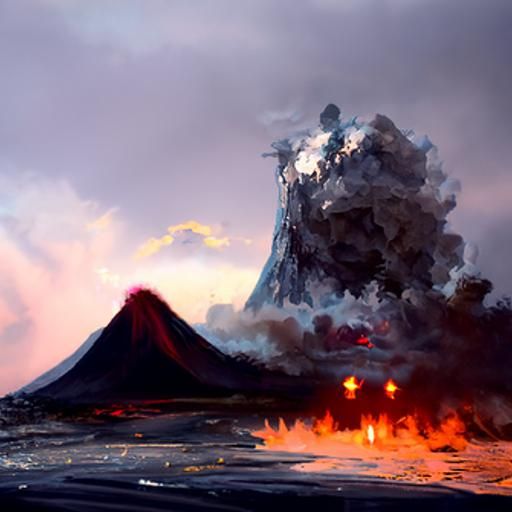 Surreal Volcano Concept Art in 8k Resolution