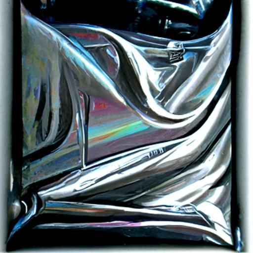 Silver Cord: Oil Painting in Synthwave Style