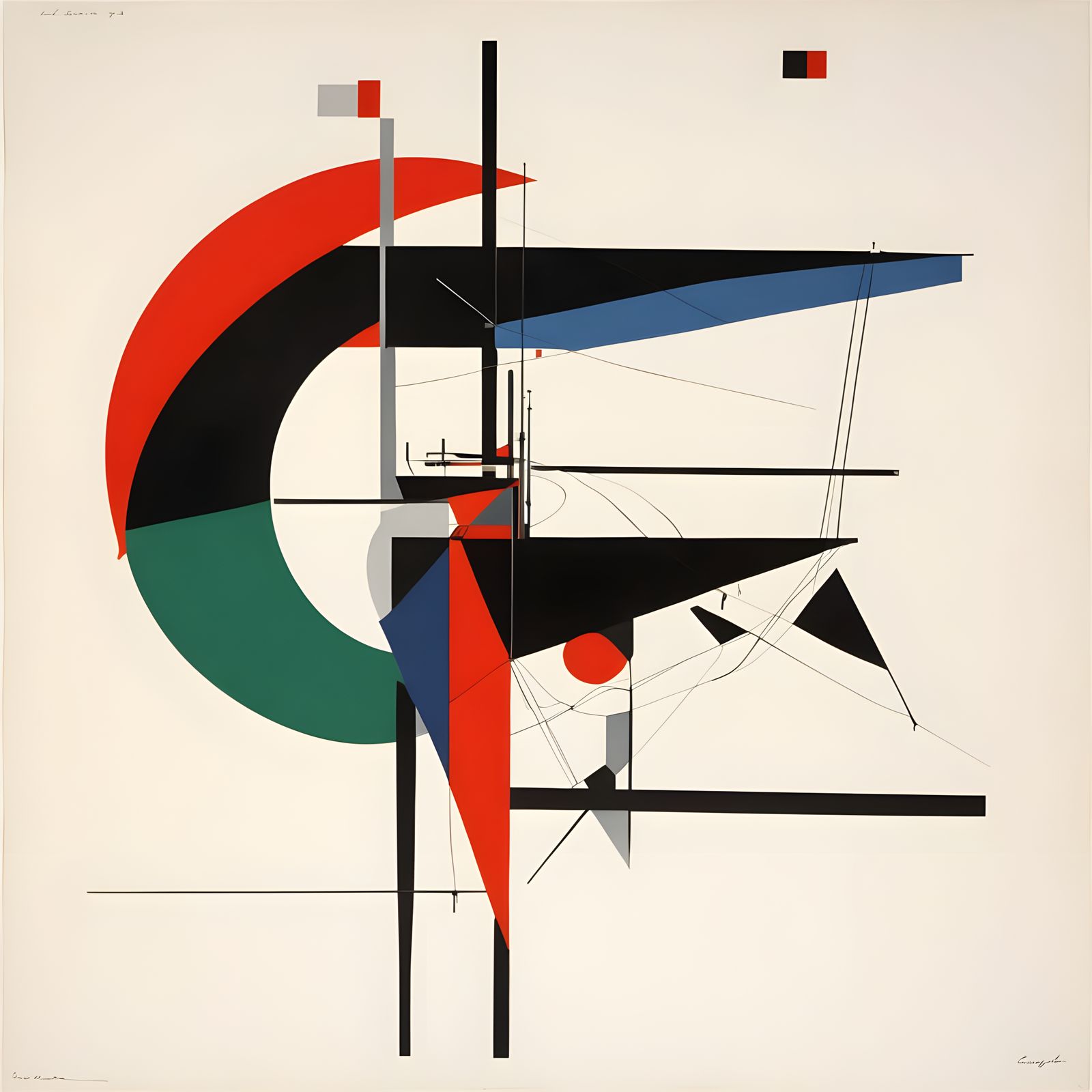 Russian Vanguard Art in Bold Color Contrast