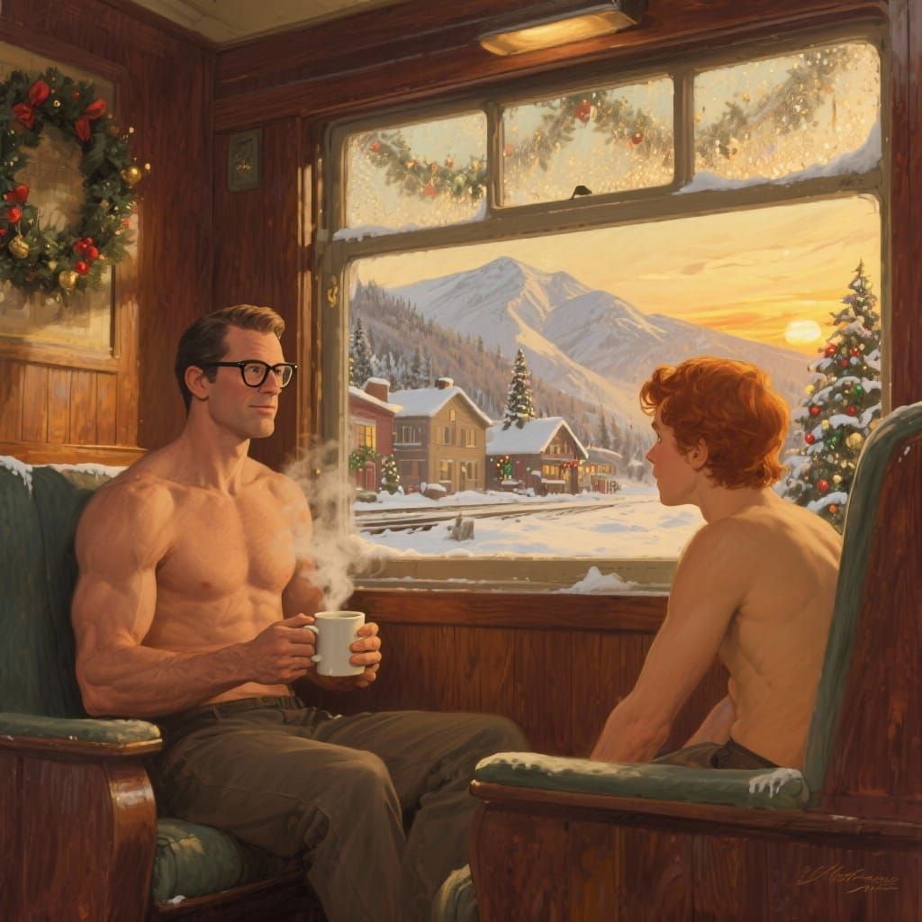 Clark Kent and Jimmy Olsen on a Cozy Train Ride