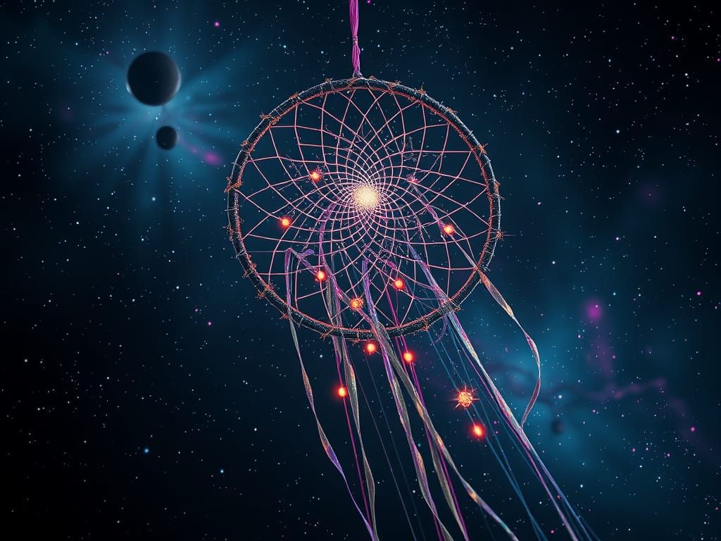 Surreal Cosmic Web in Neon Futurism Style