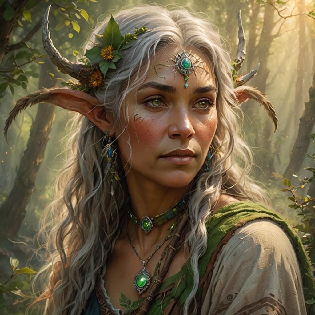 Ethereal Earth Druid Portrait in Fantasy Realism