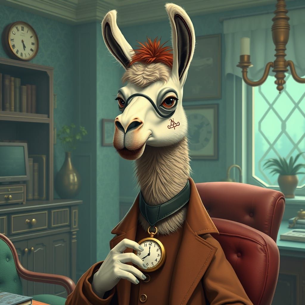 Llama Doctor Spindle in Art Deco Style