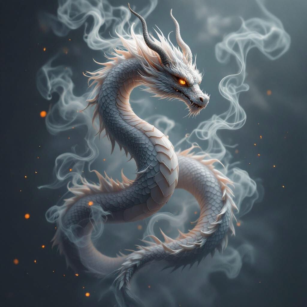 Incense Smoke Dragon in Photorealistic Style