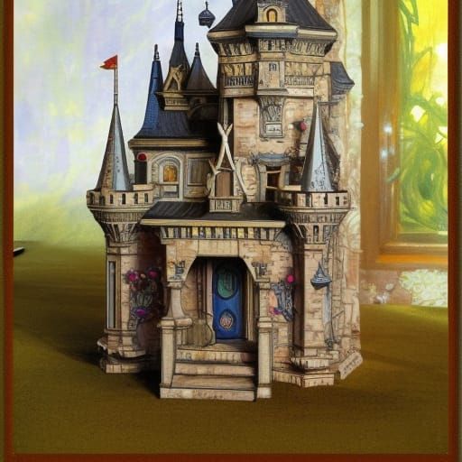 Miniature Castle Dollhouse in Gerhartz Style